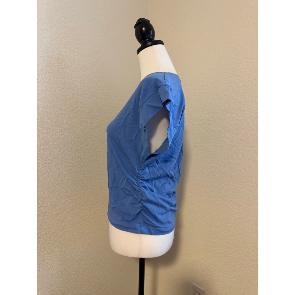 Madewell Side-Cinch Muscle Tee Medium Blue Cap Sleeve Ruched Top NJ787 - Picture 5 of 11